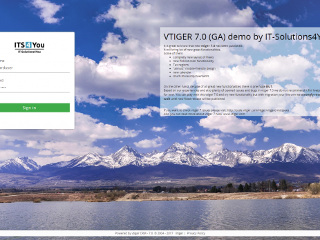Custom vtiger login page